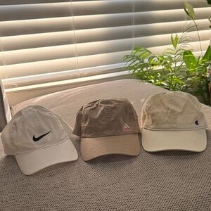 Nike White and Black Logo Cap